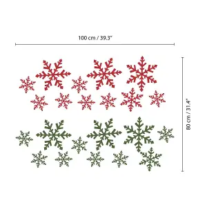 Coloured Christmas Snowflakes Wall Stickers Wall Art, DIY Art, Home Decorations, Decals