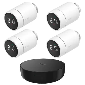 Aqara Smart Home Radiator Thermostat Four Pack with Aqara Smart Hub M2