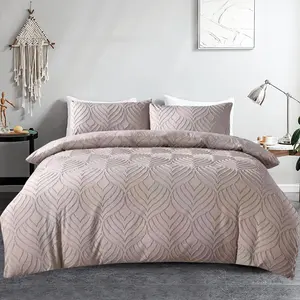 Solid Colour Duvet Cover Set with Pillowcases Grey / Kingsize