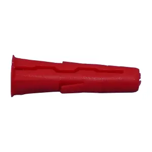 Red Screw Wall Expansion Fixing Rawl Plugs for Brick Stone Concrete Wall Plasterboard, 96pcs