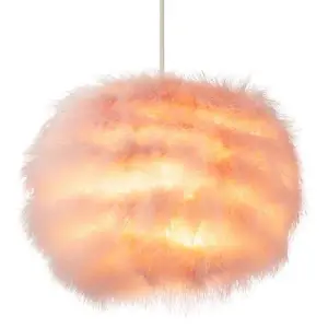 Modern and Distinctive Small Real Pink Feather Decorated Pendant Light Shade