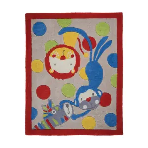 Flair Rugs Childrens/Kids Jungle Animal Design Floor Rug Multicoloured (80cm x 100cm)