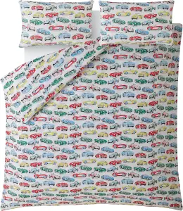 Cath Kidston Vintage Cars Multicoloured Children's Double Duvet Cover Set Bedding Set