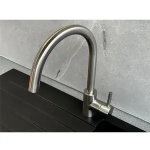 Liquida W06BN Swan Neck Single Lever Monobloc Brushed Nickel Kitchen Mixer Tap