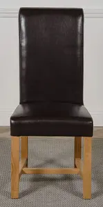 Washington Brown Leather Dining Chairs for Dining Room or Kitchen