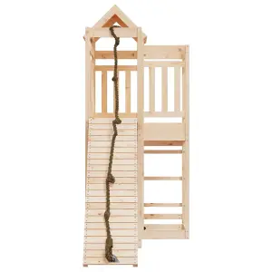 Berkfield Playhouse with Climbing Wall Solid Wood Pine