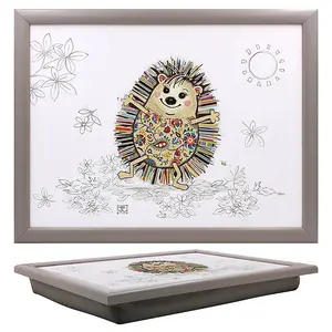 Lap Tray with Bean Bag Hattie Hedgehog Bug Art Cushioned Laptop Breakfast Tray