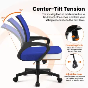 Yaheetech Ergonomic Mesh Office Chair with Lumbar Support - Blue