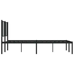 Berkfield Metal Bed Frame with Headboard Black 135x190 cm 4FT6 Double