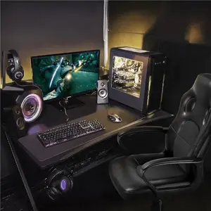 Yaheetech Adjustable Reclining Ergonomic Swiveling PC & Racing Game Chair Black