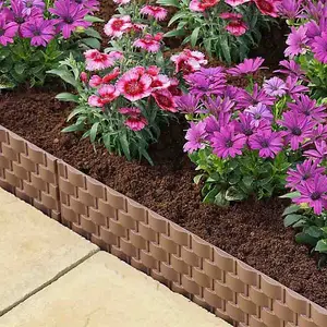 4 x Smart Garden Rattan Effect Picket Fence Path Border Lawn Plant Beds Edging