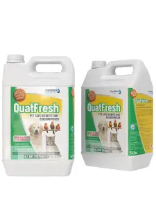 Qfresh Dog Kennel Disinfectant, Pet Safe Disinfectant & Deodouriser 2 x 5 Litres