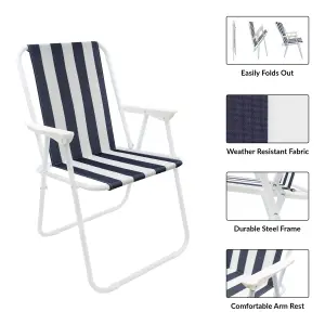 Milestone Camping Classic Striped Beach Chair