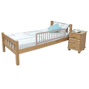 Safetots Wooden Bed Guard, Grey, 38cm High x 110cm Wide, Toddler Bedrail for Safety, Secure Child Bed Rail