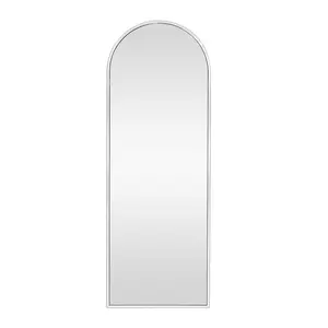 Salma Metal Flat Mirror Matte Black/Bevel Edge / 170cm H x 61cm W