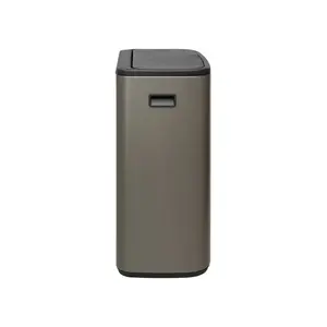 Bo Touch Bin, 60 litre, with 1 inner Plastic Bucket Platinum