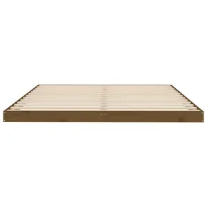 Bed Frame Solid Wood Honey Brown / European Kingsize (160 x 200cm)