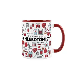 Phlebotomist Mug - Humorous Medical Themed Novelty Gifts - Tea/Coffee Hot Drinks Red Ceramic Cup Present