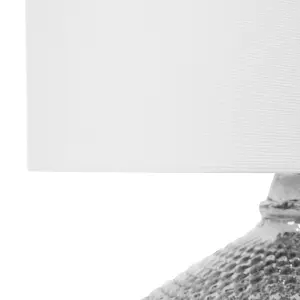 Beliani Modern Metal Table Lamp Silver MADON