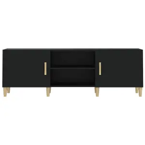 vidaXL TV Cabinet Black 150x30x50 cm Engineered Wood