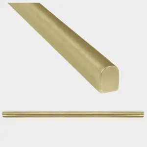 (PACK OF 5) Niche Tiles Trendy Metal Gold 1.5cm. x 30cm. Pencil Bullnose Border Wall Tile Trim