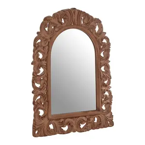 Interiors by Premier Antique Brown Arc Leaf Wall Mirror