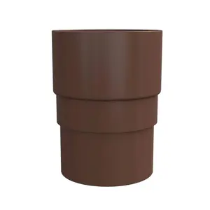 Brown Round 68mm Downpipe Straight Connector, Freeflow Rain Water Systems