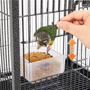 Yaheetech Black Open-Top Bird Cage with Rolling Stand