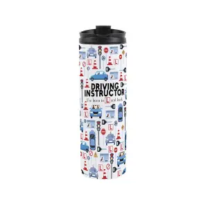 Driving Instructor Travel Mug - Novelty Learner Driver Gift Stainless Steel Double-Walled Hot/Cold Drinks Travel Flask