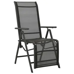 Berkfield Reclining Garden Chairs 2pcs Textilene and Aluminium Black