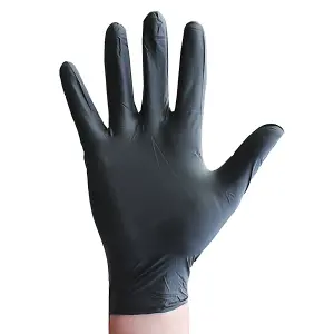 Touchflex Powder Free Black Nitrile Gloves - 10 Boxes of 100 - L