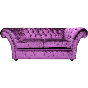 Chesterfield 2 seater sofa settee Boutique Cursh Purple Velvet Fabric In Balmoral Style