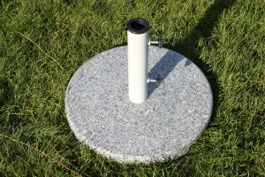 Large Round Granite Garden Parasol Umbrella Base 20KGS - With Powder Coated Steel Tube