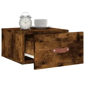 Berkfield Wall-mounted Bedside Cabinets 2 pcs Smoked Oak 35x35x20 cm