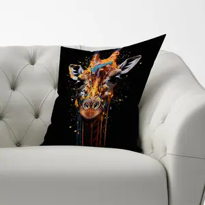 Giraffe Face Splashart Cushions 60cm x 60cm