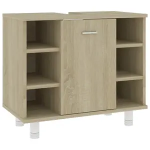 Berkfield Bathroom Cabinet Sonoma Oak 60x32x53.5 cm Engineered Wood