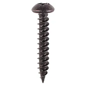 TIMCO Twin-Threaded Round Head Black Woodscrews - 6 x 5/8 (200pcs)