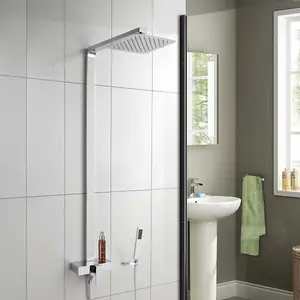 Nes Home Purina Ultra Thin Modern Bathroom Square Head Cool Touch Shower