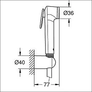 The Grohe Grohe Tempesta-F Bidet shower with SAFETY isolation valve.