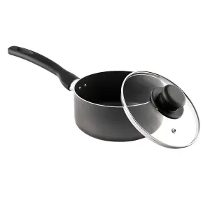 18cm Non-Stick Sauce Pan & Glass Lid