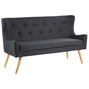 2 Seater Fabric Kitchen Sofa Black SKIBBY