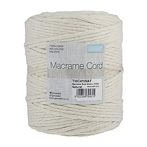 Trim: Macramé Cord: Cotton: 175m x 4mm: 1kg: Natural