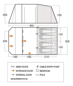 Vango Stargrove II 450 - 4 Berth Family Tunnel Tent