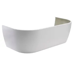 Cooke & Lewis Helena White Oval Curved Bath, panel & air spa set with 12 jets (L)1700mm