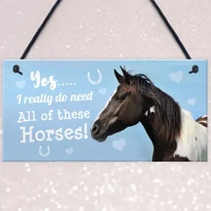 Red Ocean Funny Horse Lover Gift Horse Sign Funny Hanging Stable Door Home Wall Plaque