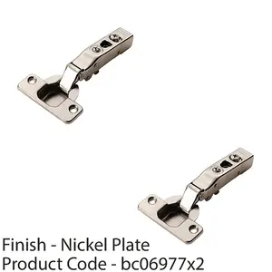 2 PACK - Adjustable Soft Close Cupboard Hinges - Polished Nickel - Inset Cabinet Unit