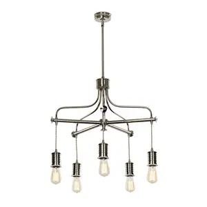 Elstead Douille 5 Light Chandelier Polished Nickel Finish, E27