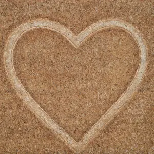 GoodHome Kebir Natural Heart Scraper mat, 40cm x 60cm