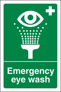 Emergency Eyewash Safe Condition Sign - Rigid Plastic - 200x300mm (x3)