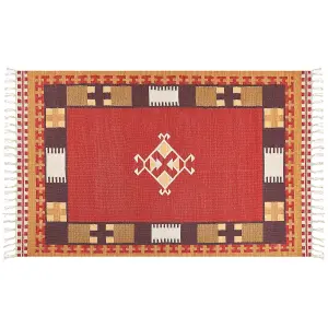 Cotton Kilim Area Rug 140 x 200 cm Multicolour PARAKAR